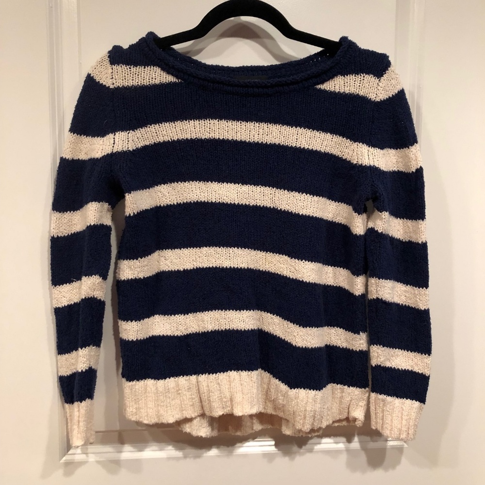 J.Crew blue and white striped size small sweater